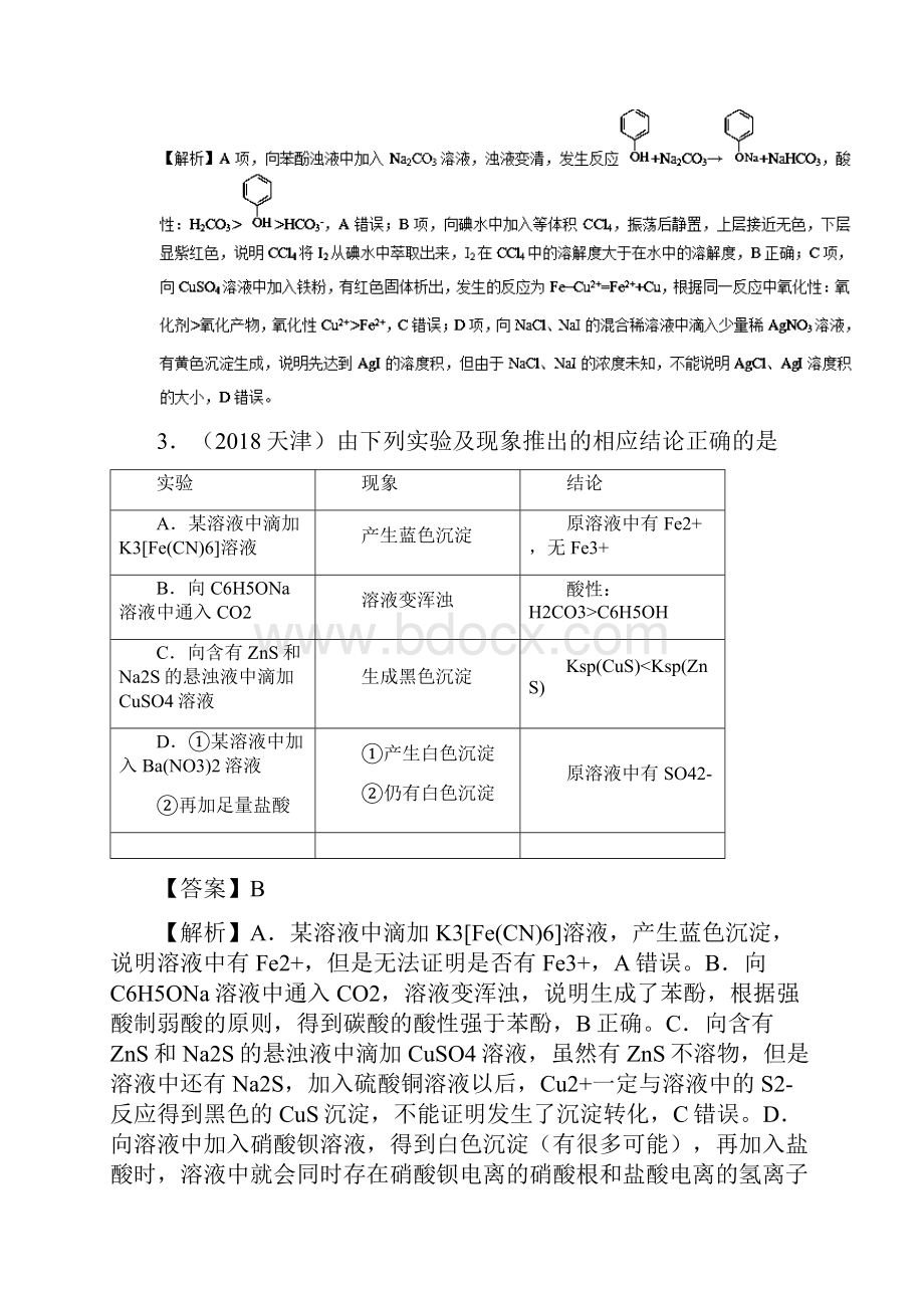 届高考化学难点剖析专题61关于表格实验题的考查讲解.docx_第3页