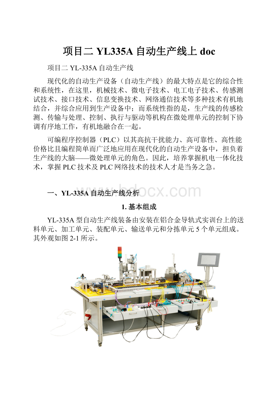 项目二YL335A自动生产线上doc.docx_第1页