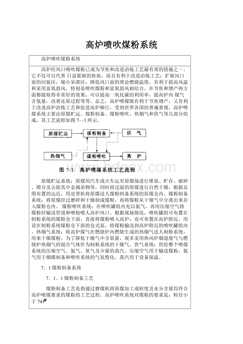 高炉喷吹煤粉系统.docx