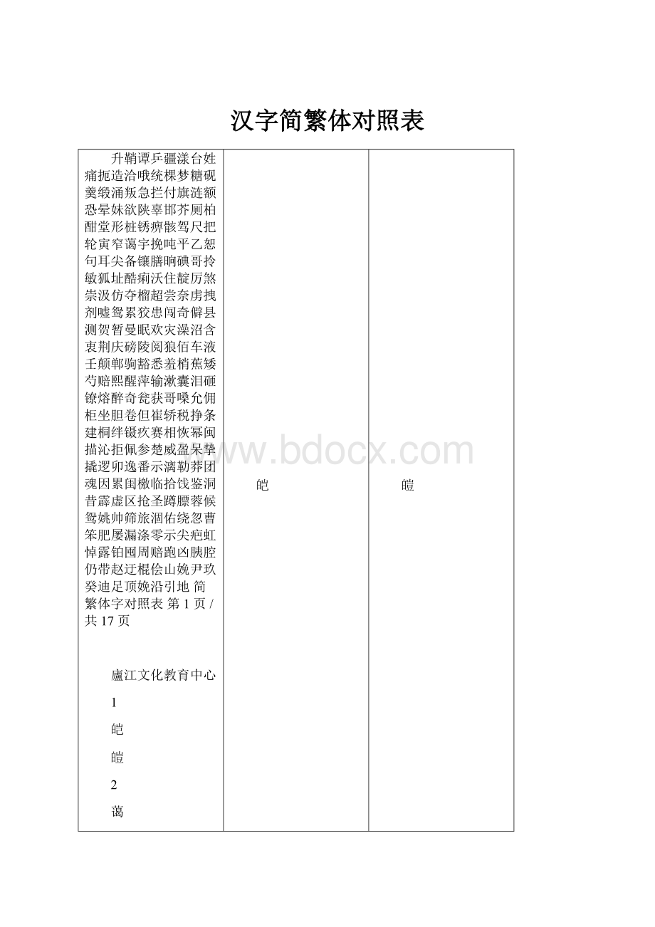 汉字简繁体对照表.docx_第1页