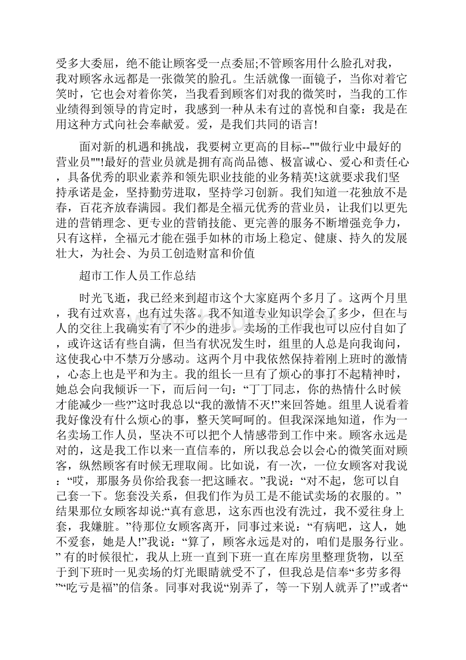 商场营业员工作总结与审计处个人工作总结汇编.docx_第2页