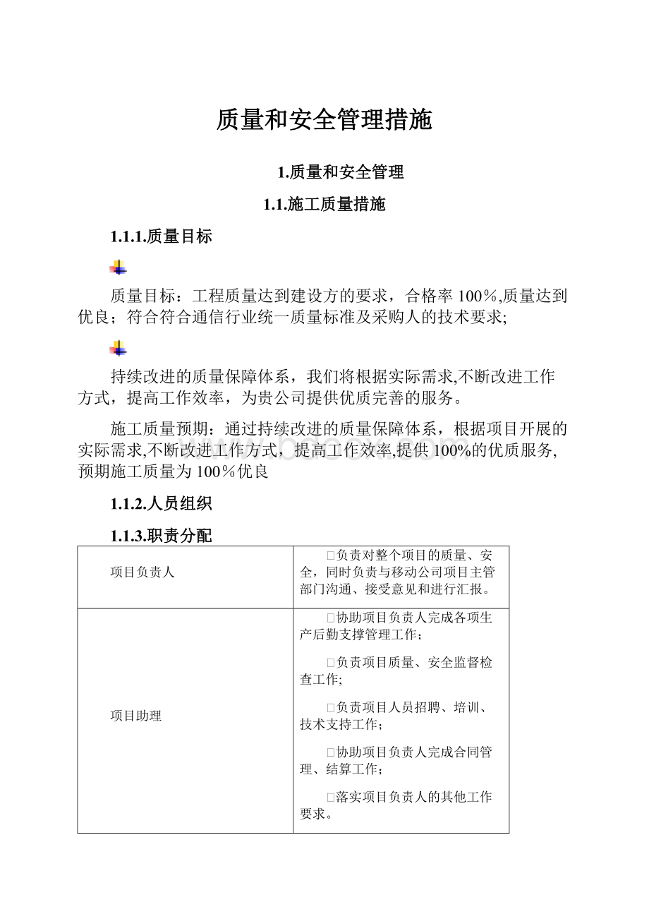 质量和安全管理措施.docx