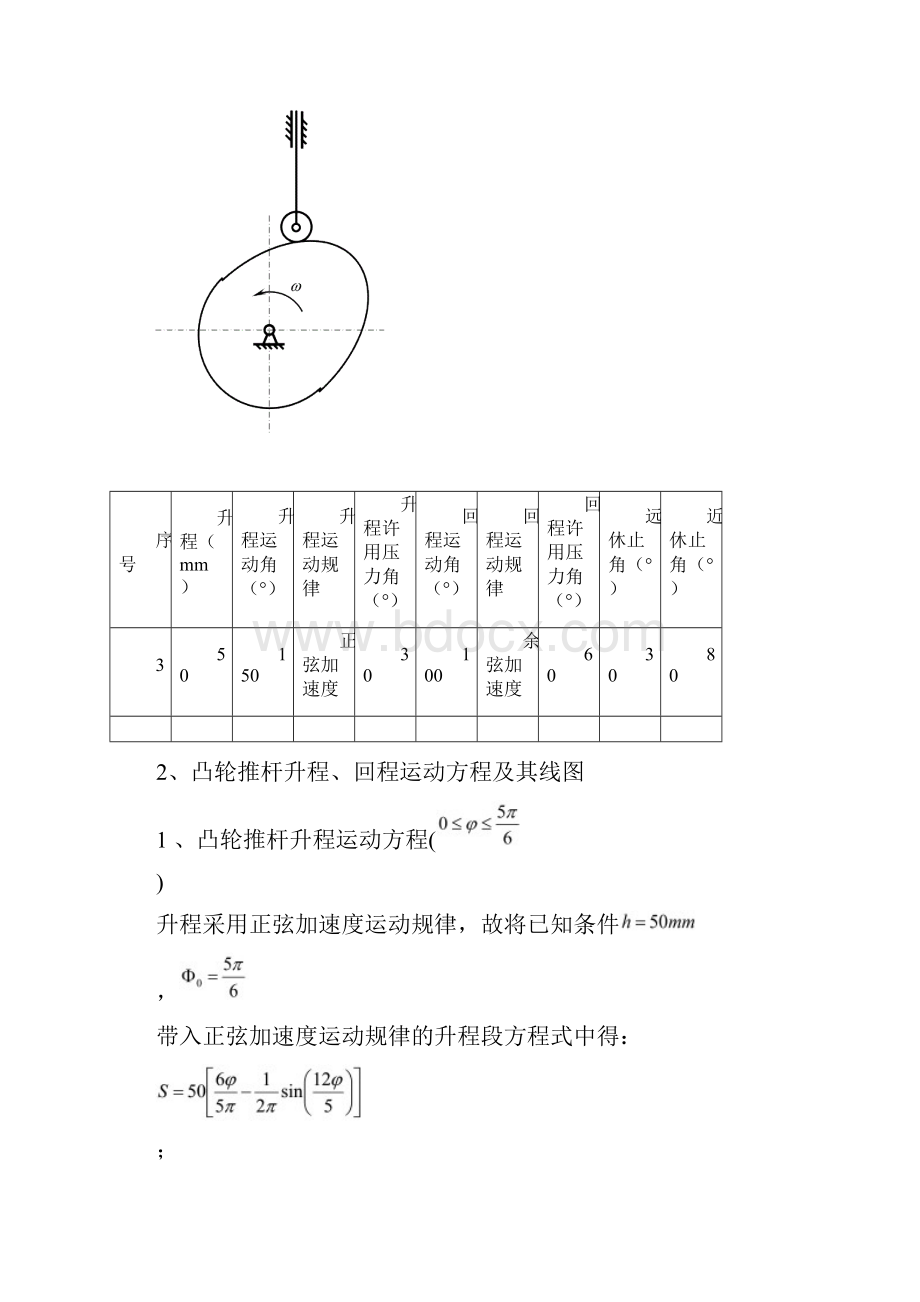 哈工大机械原理大作业凸轮机构设计第3题.docx_第2页