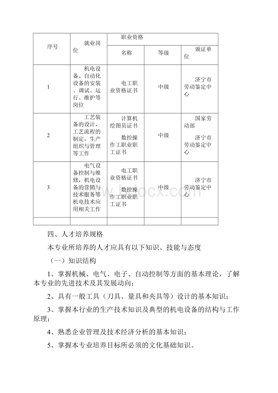 机电一体化技术专业人才培养方案.docx_第2页