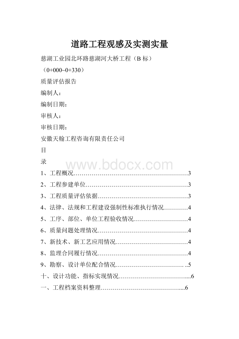 道路工程观感及实测实量.docx