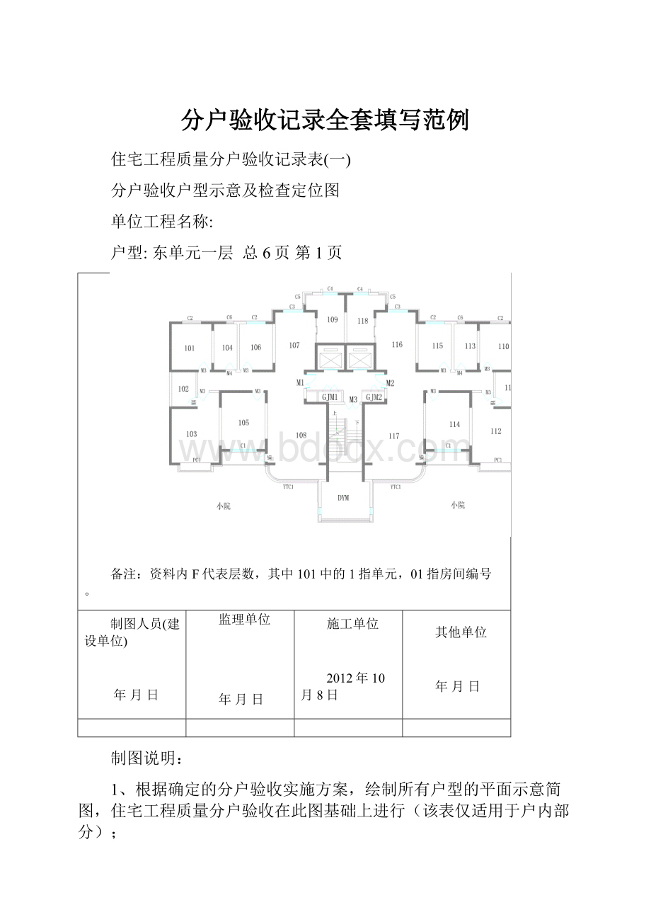 分户验收记录全套填写范例.docx