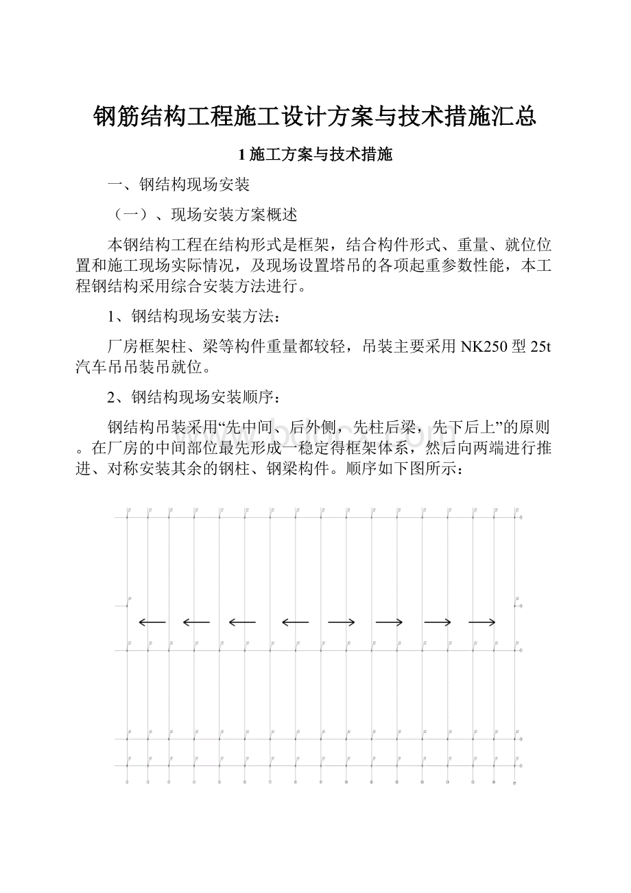 钢筋结构工程施工设计方案与技术措施汇总.docx_第1页