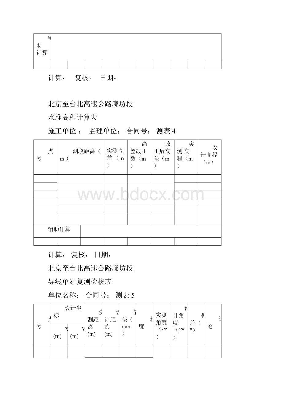 三四等水准测量记录计算原始记录表双面尺法.docx_第3页