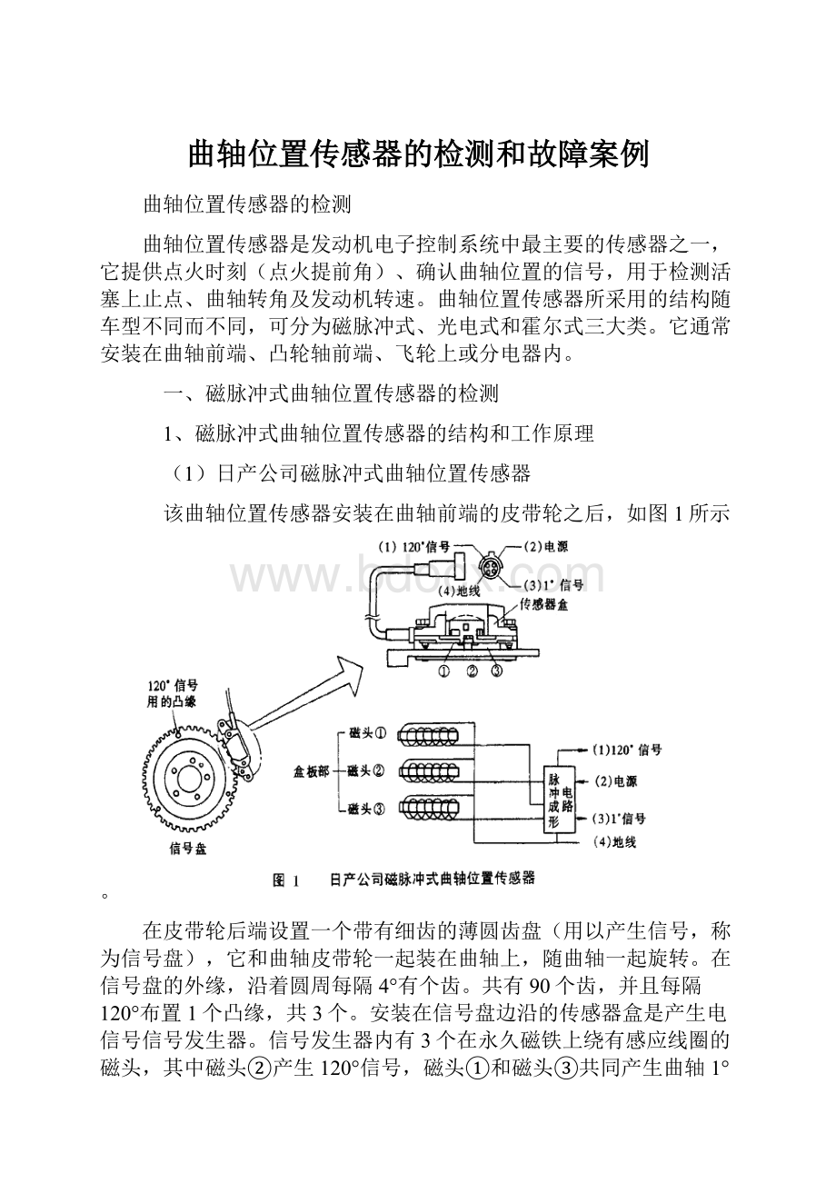 曲轴位置传感器的检测和故障案例.docx