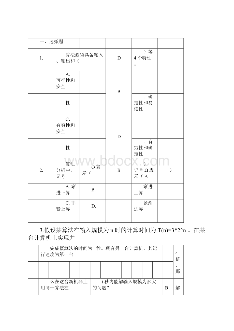 《算法分析与设计》期末考试复习题纲完整版doc.docx_第3页