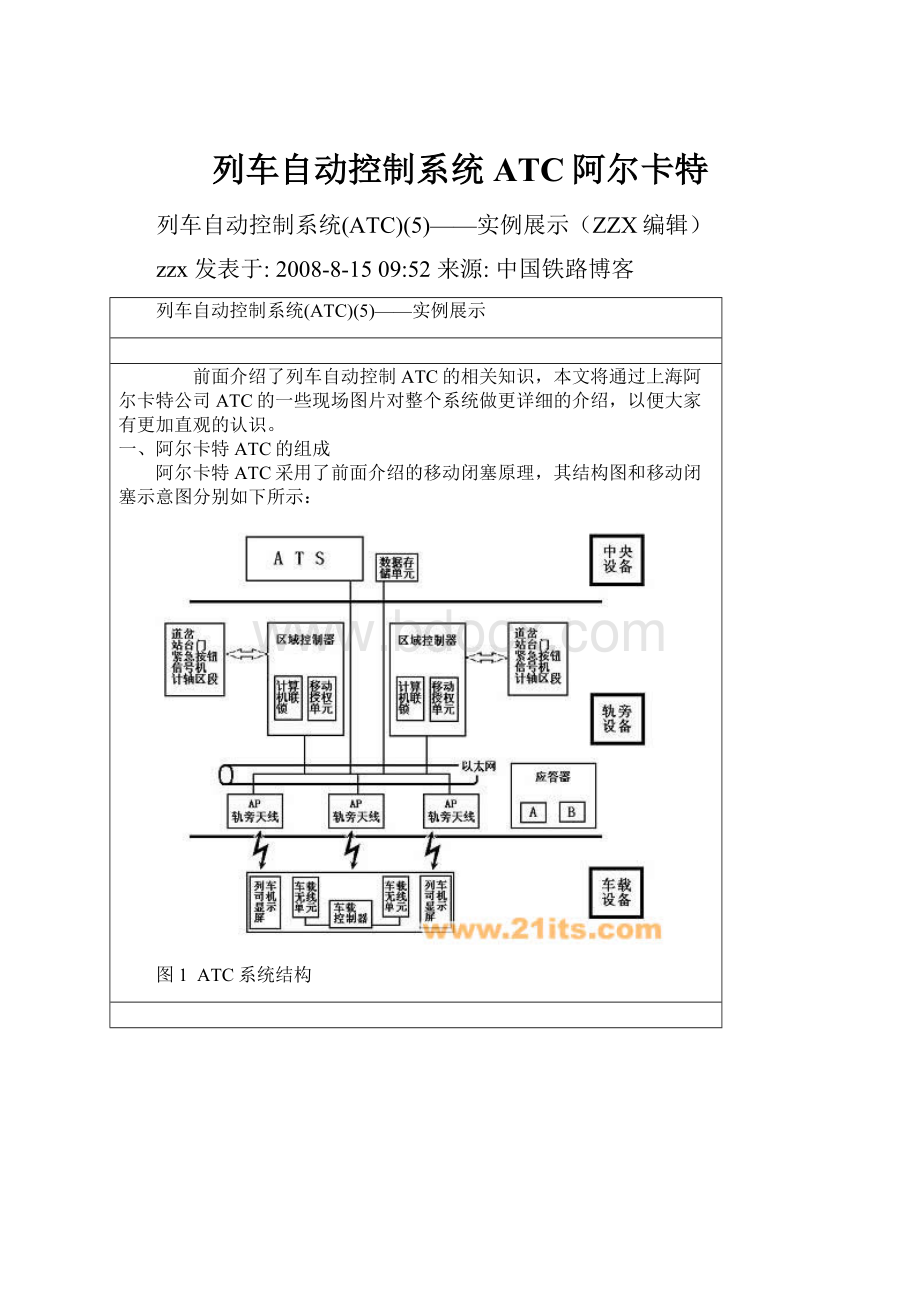 列车自动控制系统ATC阿尔卡特.docx