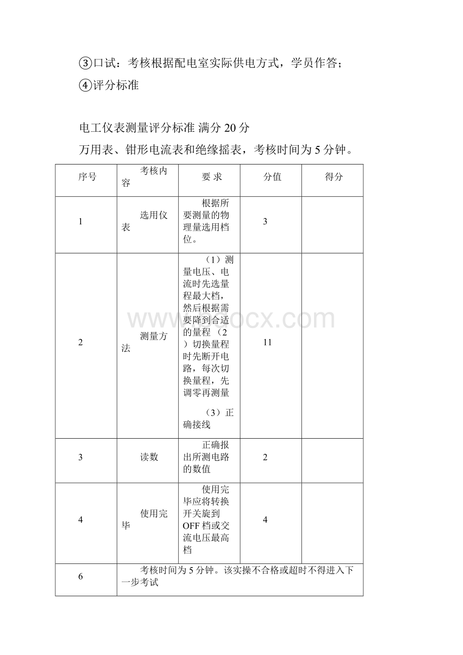 电工实操考核标准.docx_第2页