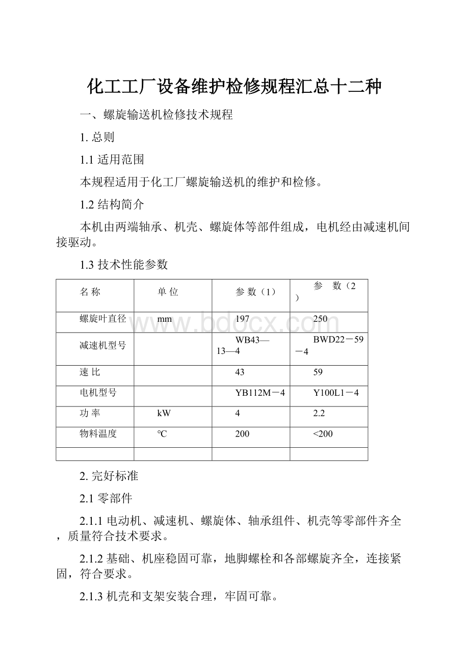 化工工厂设备维护检修规程汇总十二种.docx