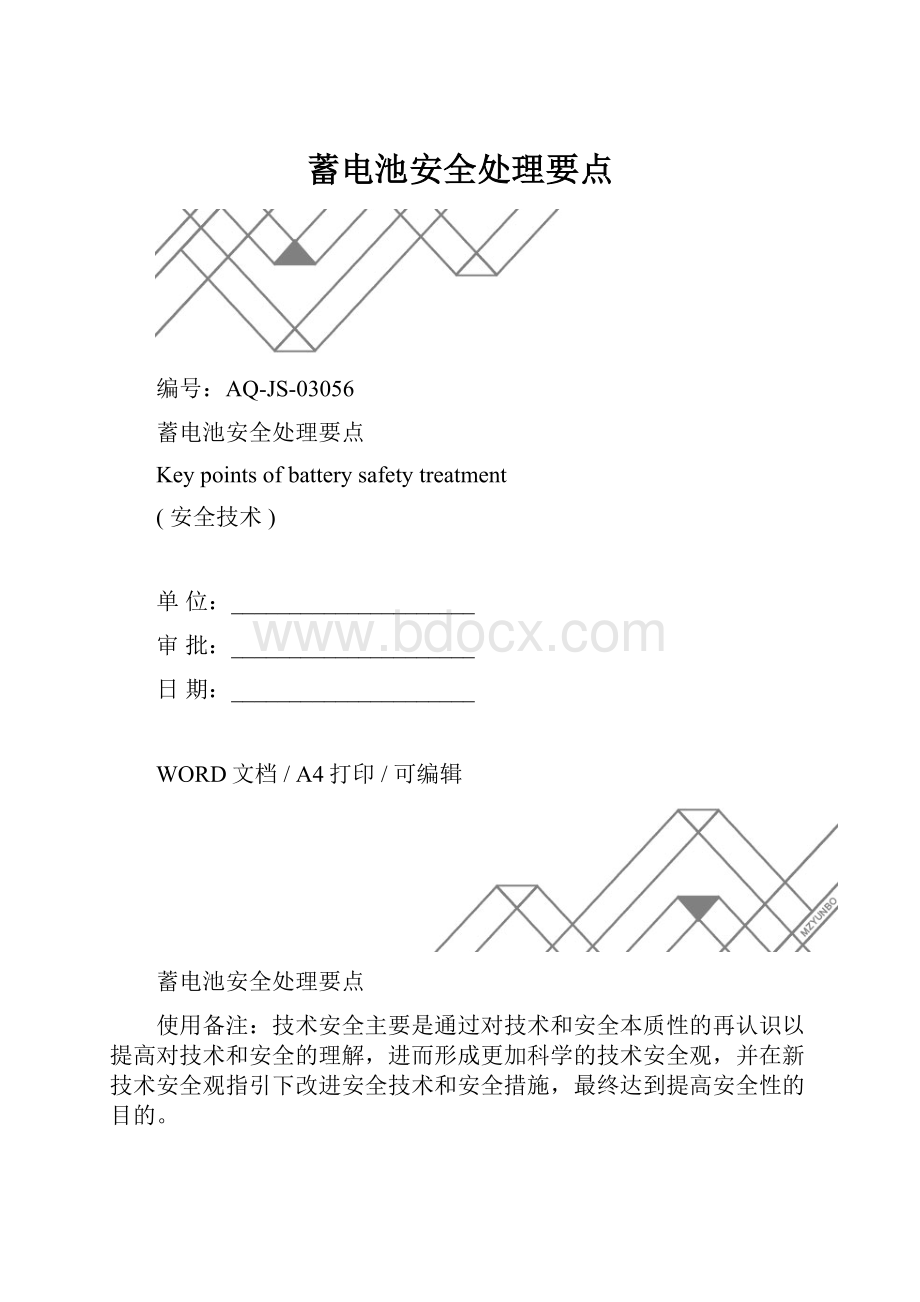 蓄电池安全处理要点.docx