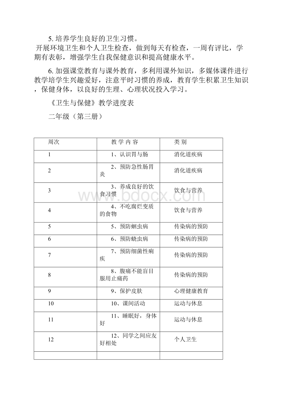 最新二年级上册健康教育教学计划.docx_第2页