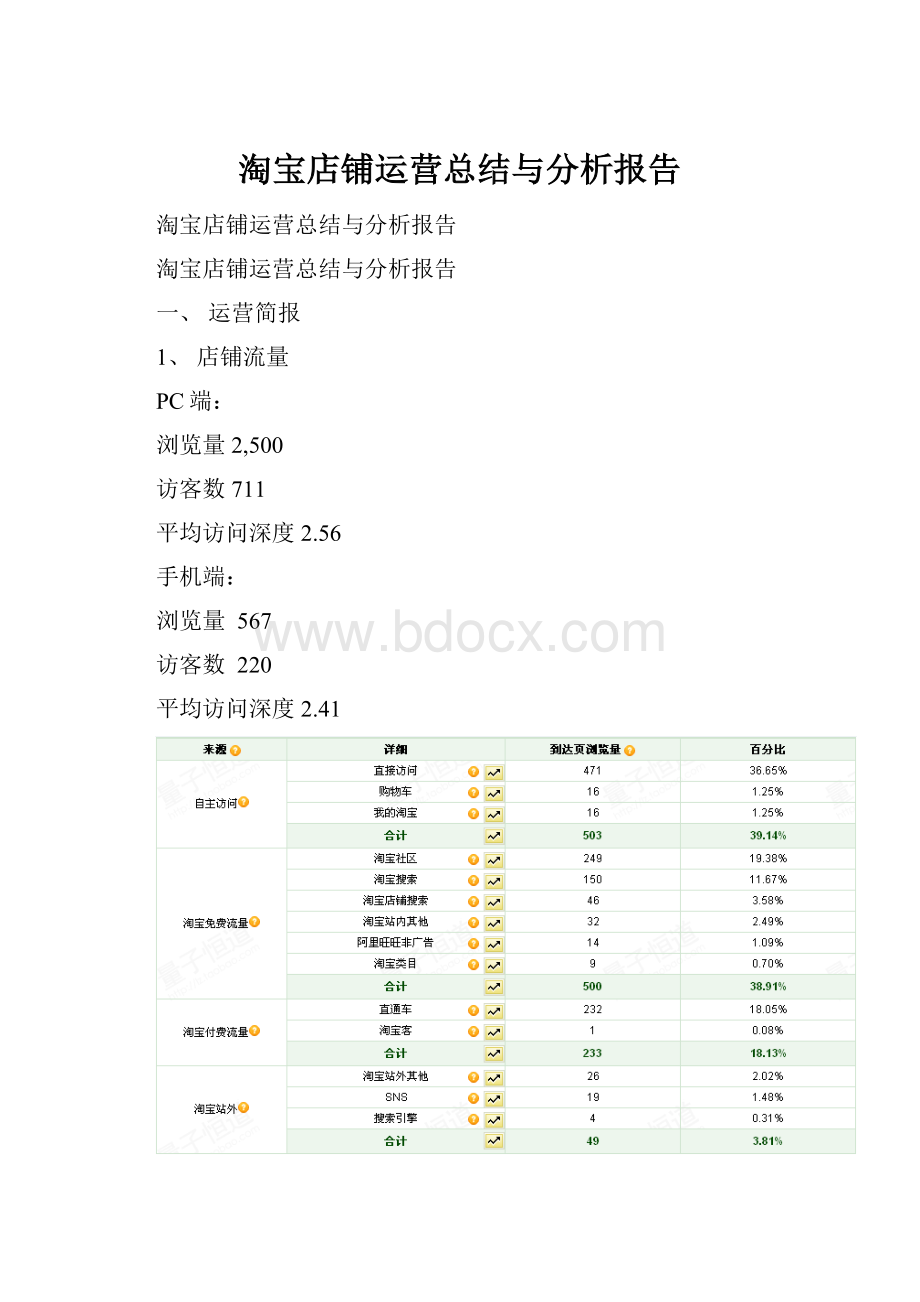 淘宝店铺运营总结与分析报告.docx_第1页