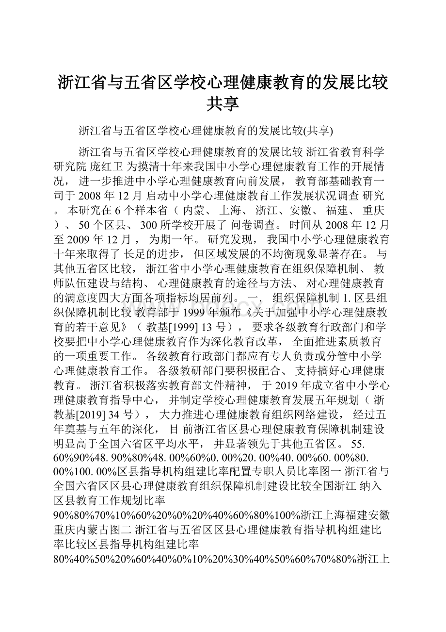 浙江省与五省区学校心理健康教育的发展比较共享.docx_第1页