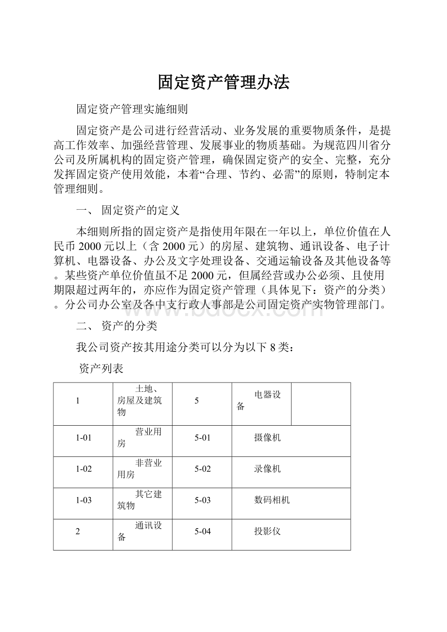 固定资产管理办法.docx