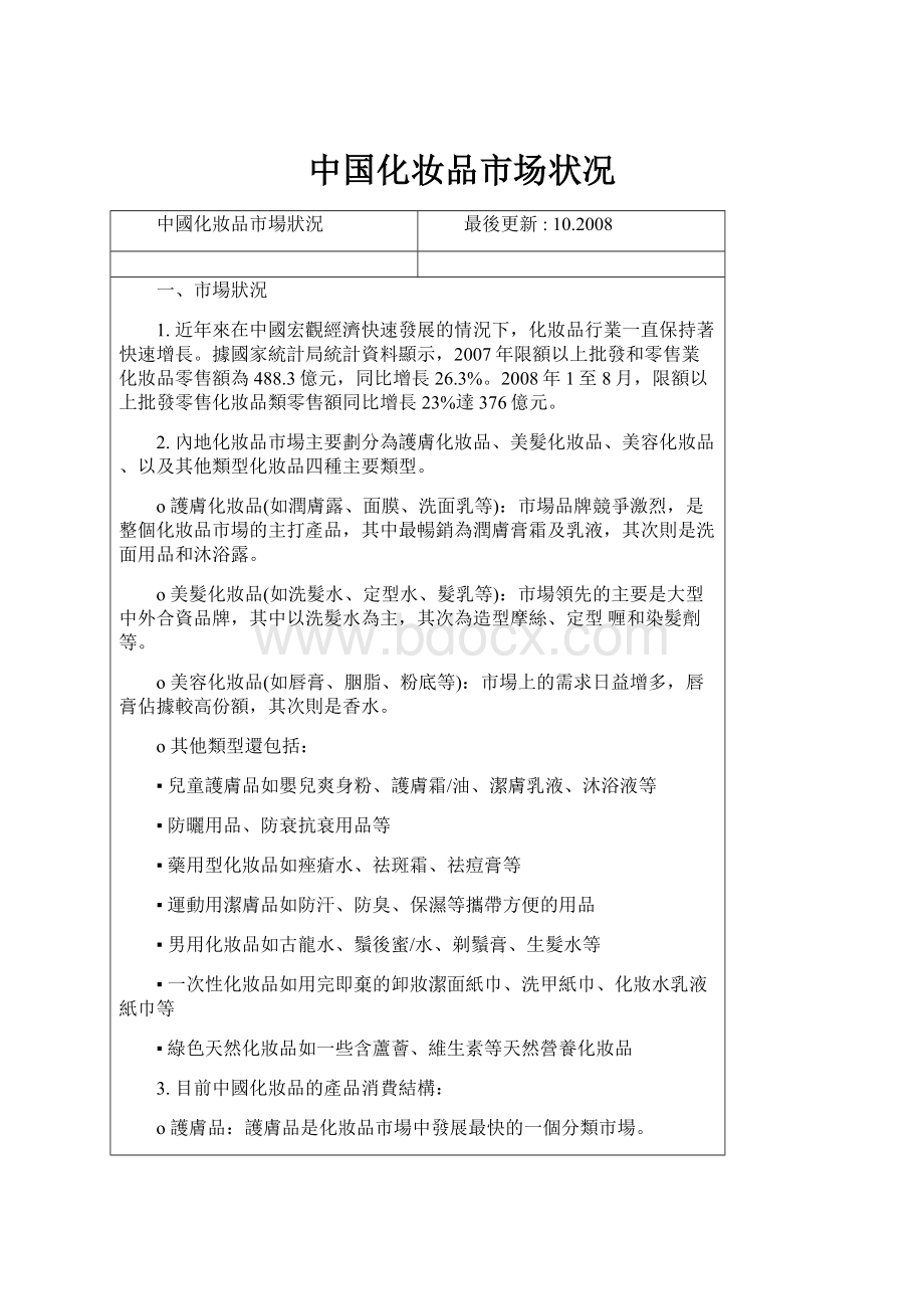 中国化妆品市场状况.docx_第1页