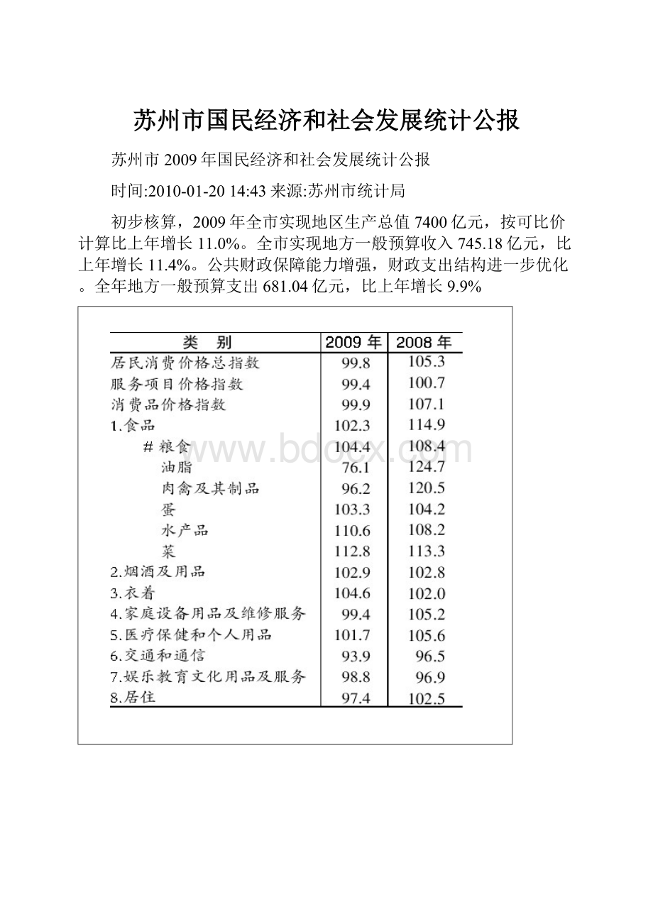 苏州市国民经济和社会发展统计公报.docx