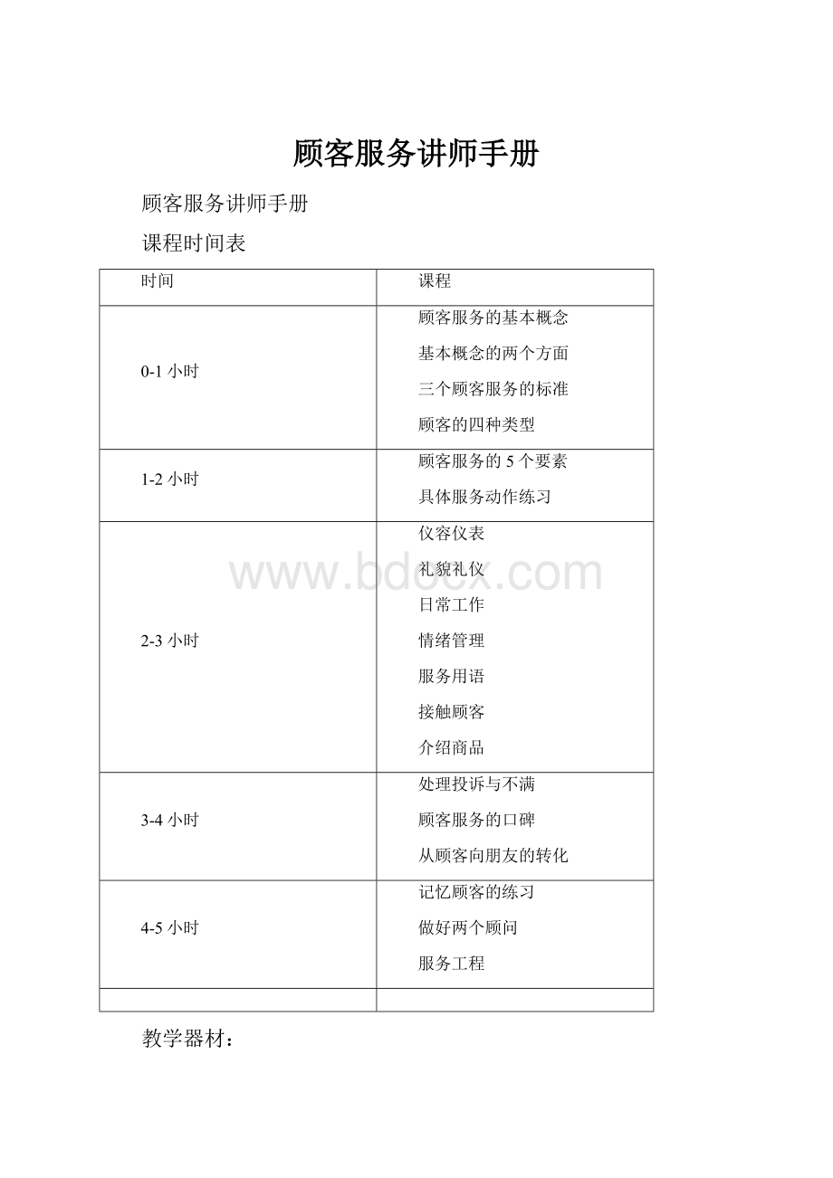 顾客服务讲师手册.docx_第1页