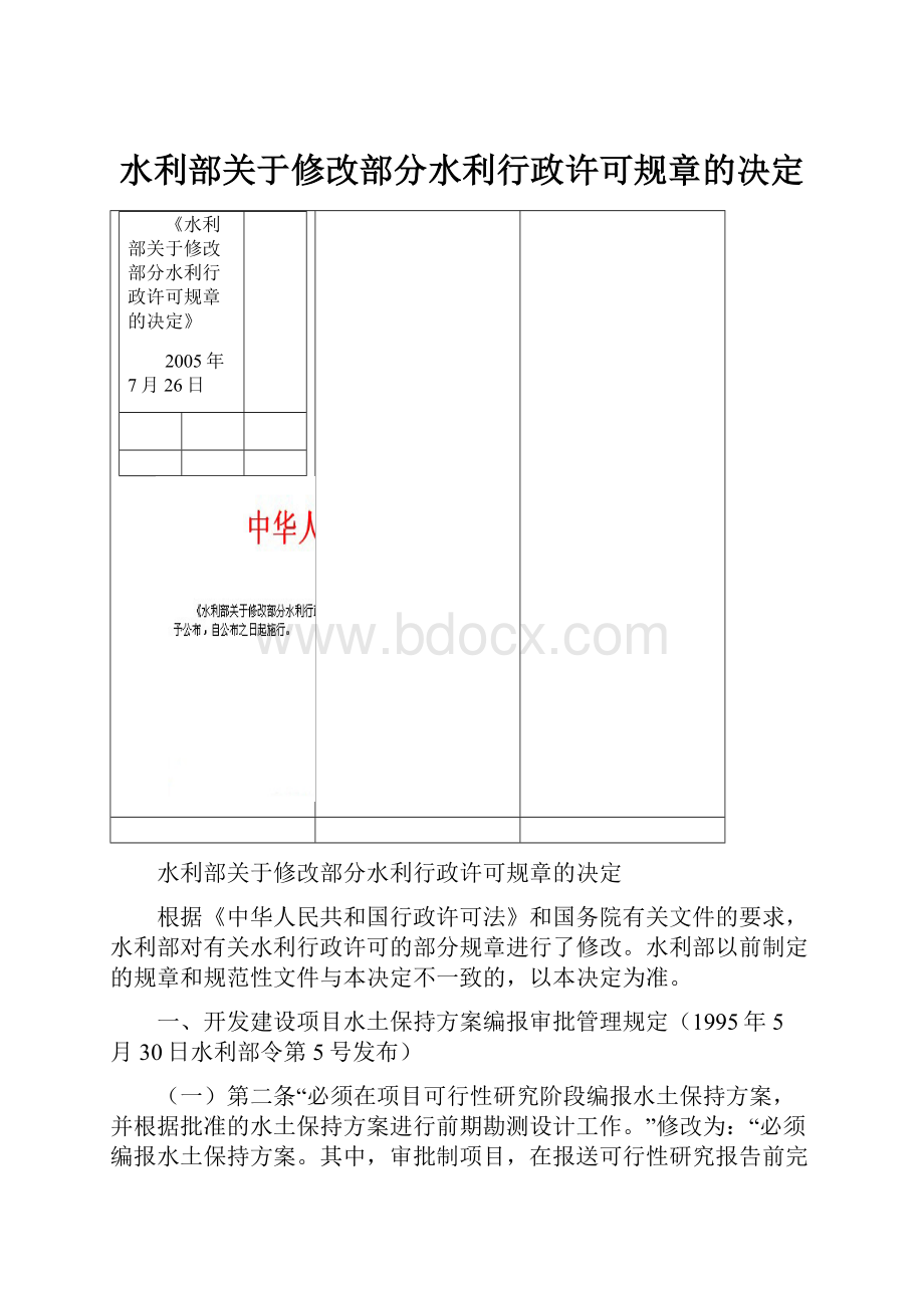 水利部关于修改部分水利行政许可规章的决定.docx