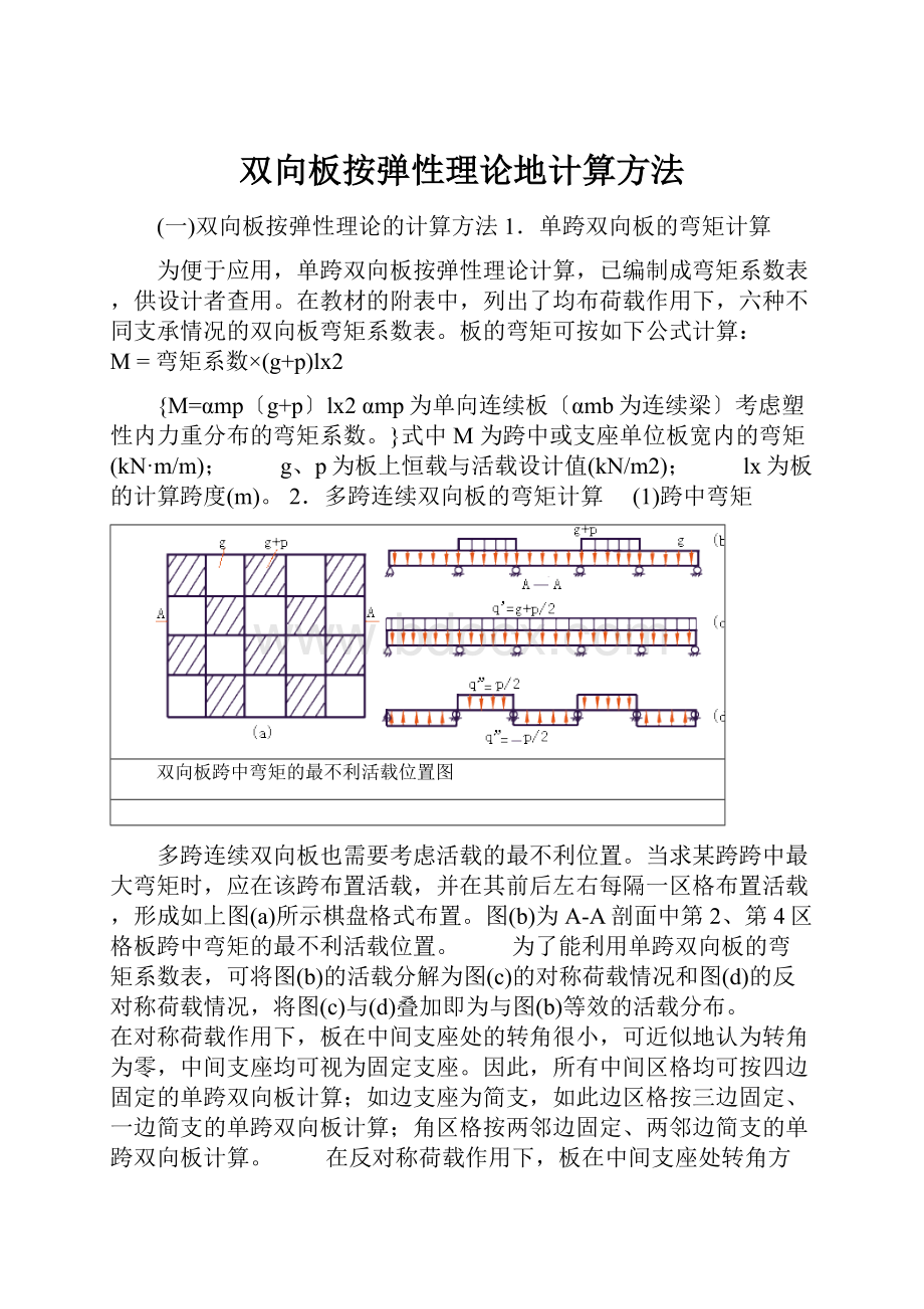 双向板按弹性理论地计算方法.docx