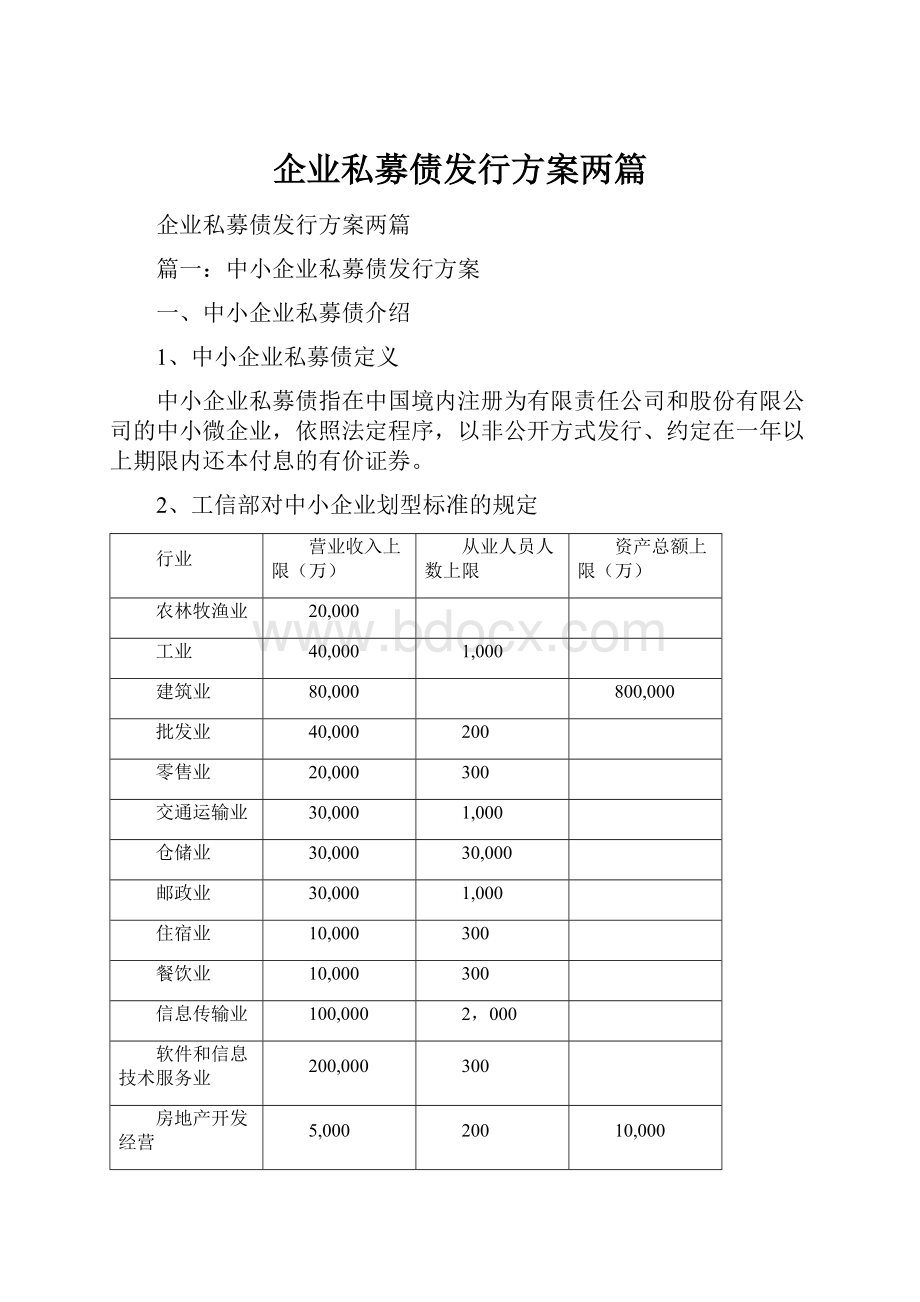 企业私募债发行方案两篇.docx