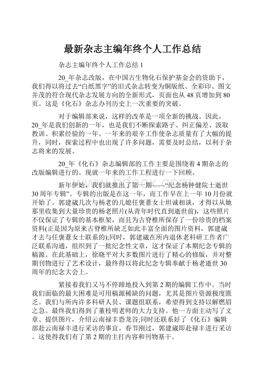 最新杂志主编年终个人工作总结.docx