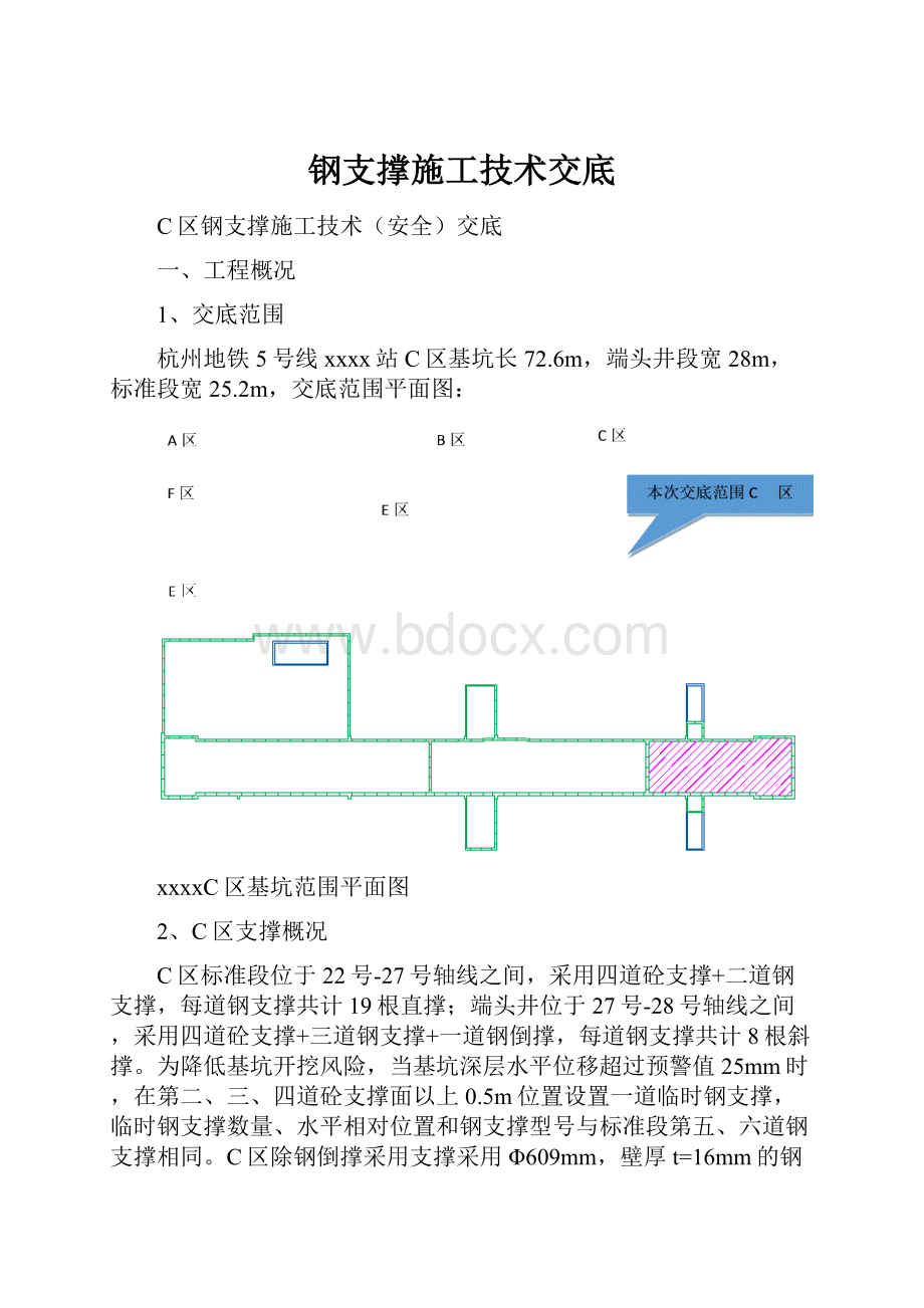 钢支撑施工技术交底.docx_第1页