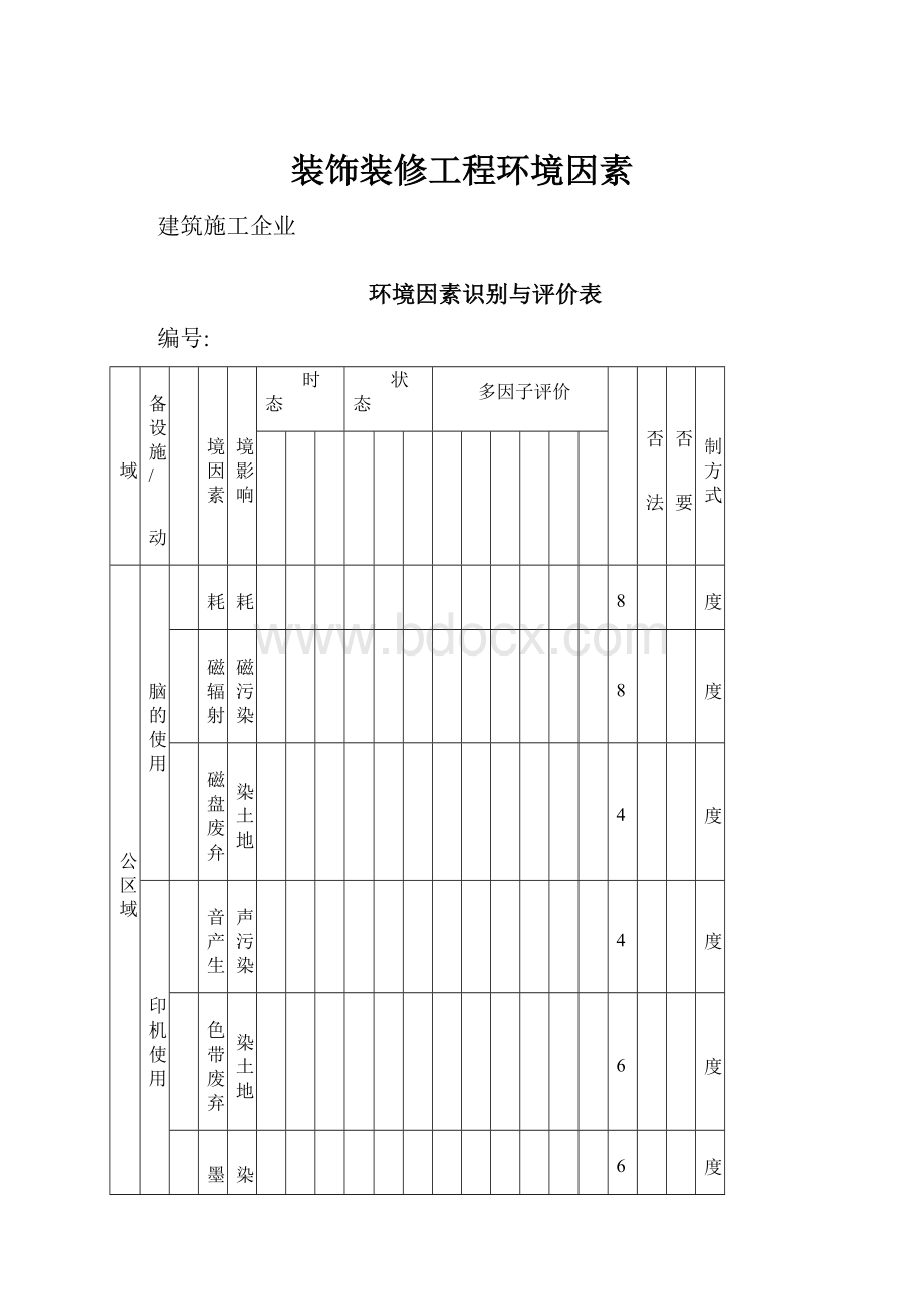 装饰装修工程环境因素.docx_第1页