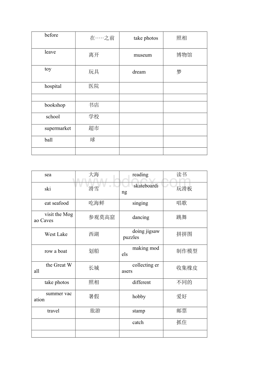 人教版一年级起点四年级下册英语单词考试版.docx_第2页