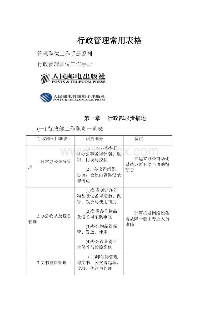 行政管理常用表格.docx