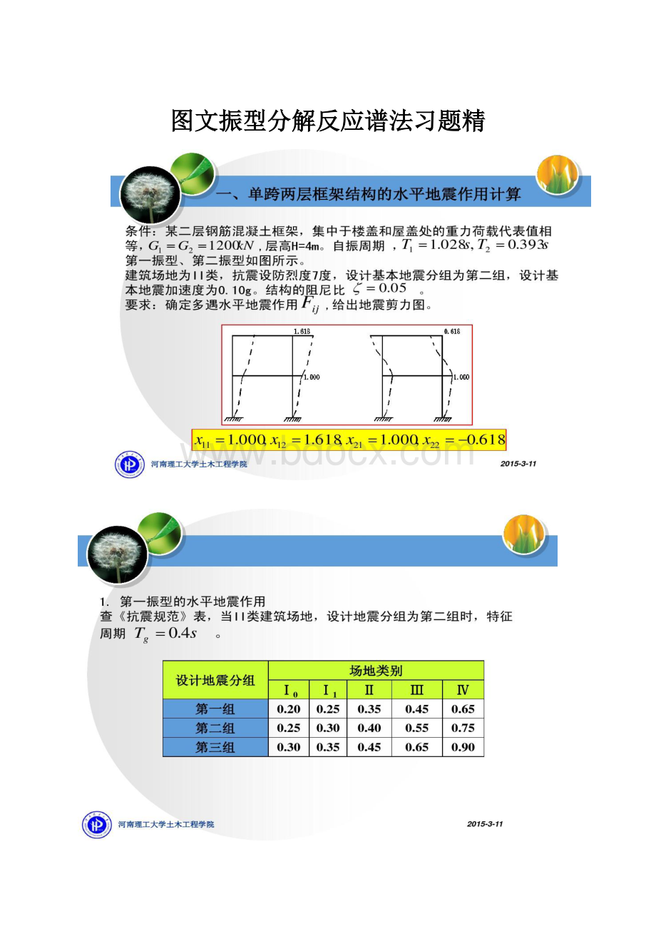 图文振型分解反应谱法习题精.docx