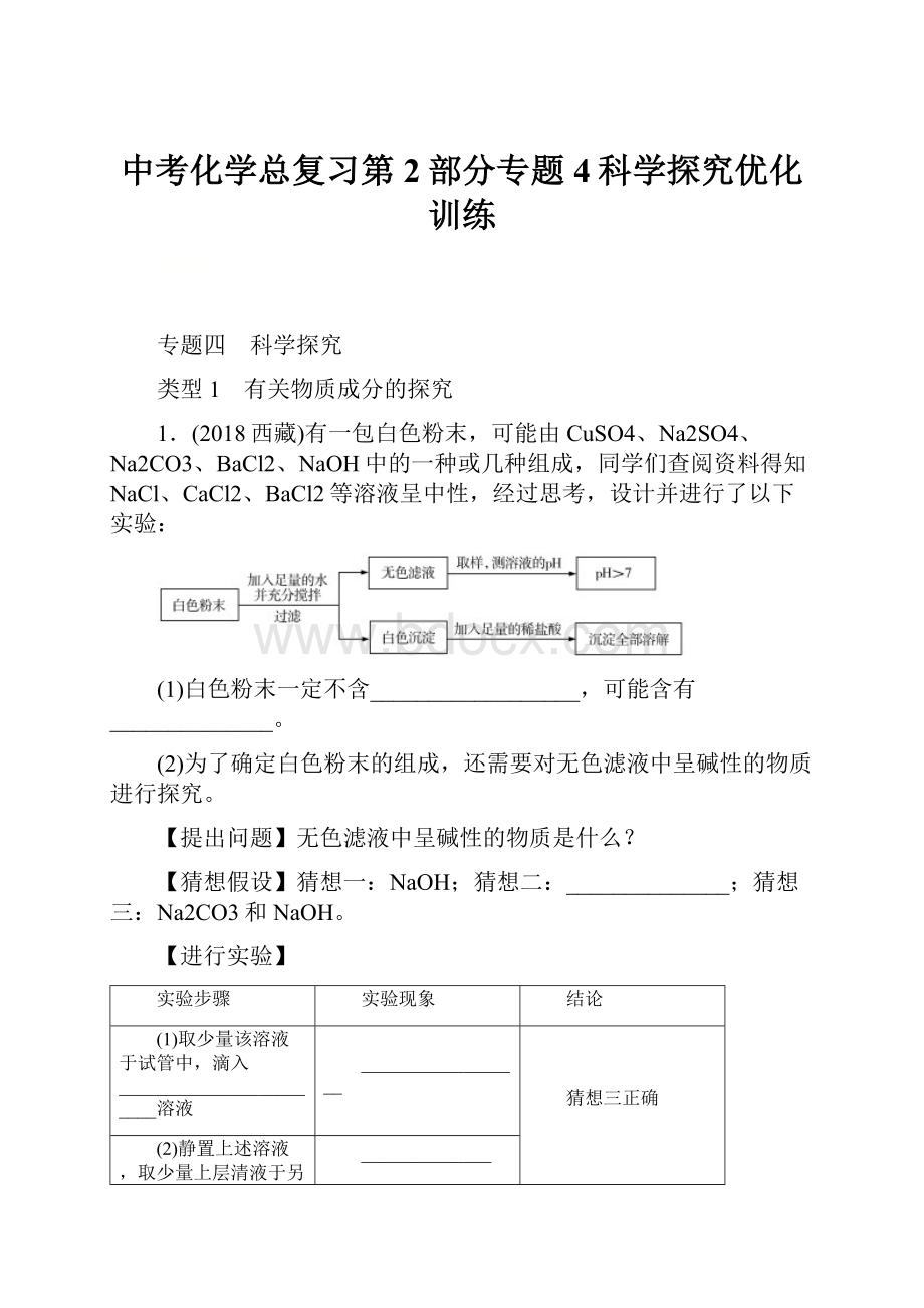 中考化学总复习第2部分专题4科学探究优化训练.docx_第1页