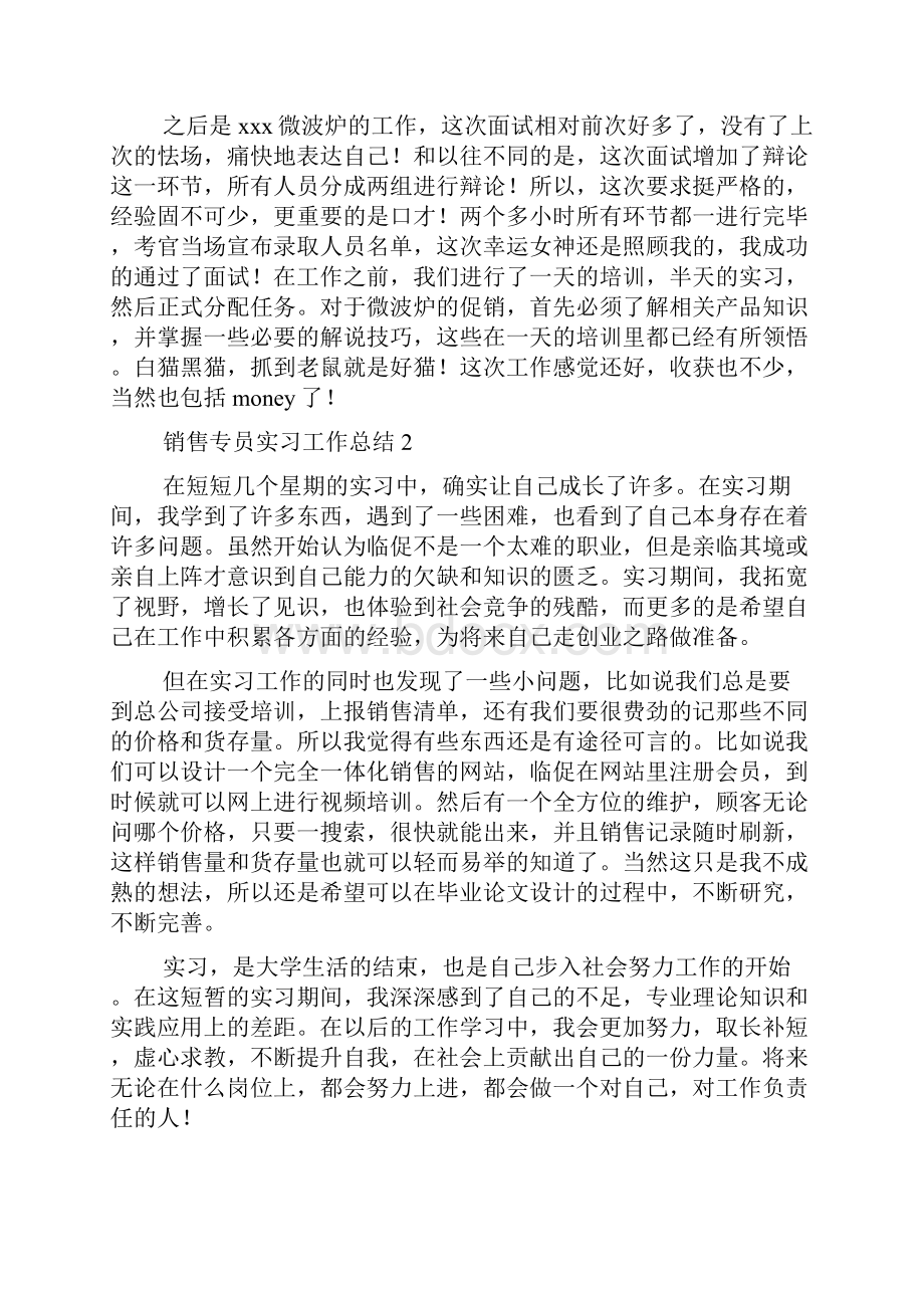 销售专员实习工作总结.docx_第2页