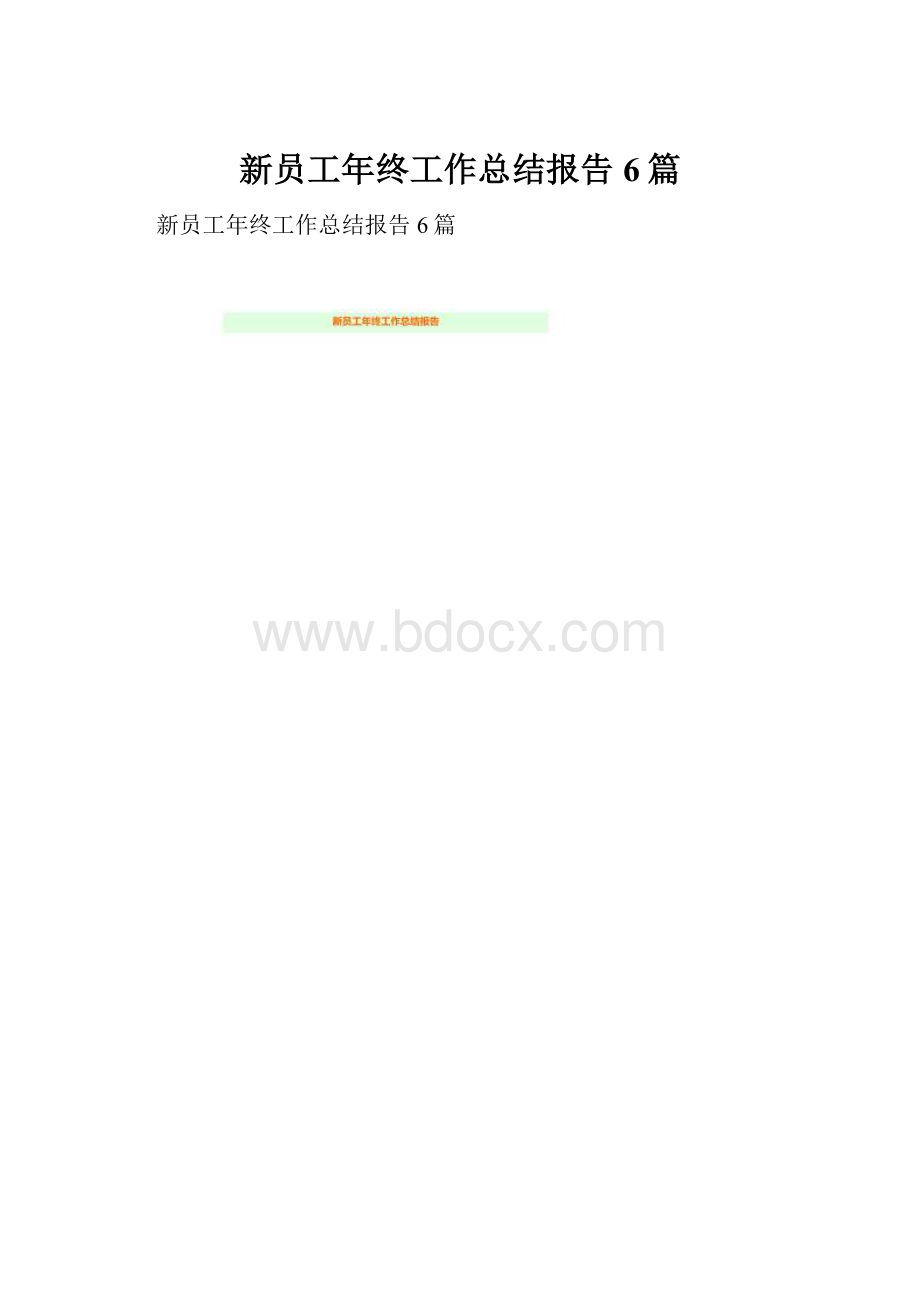 新员工年终工作总结报告6篇.docx