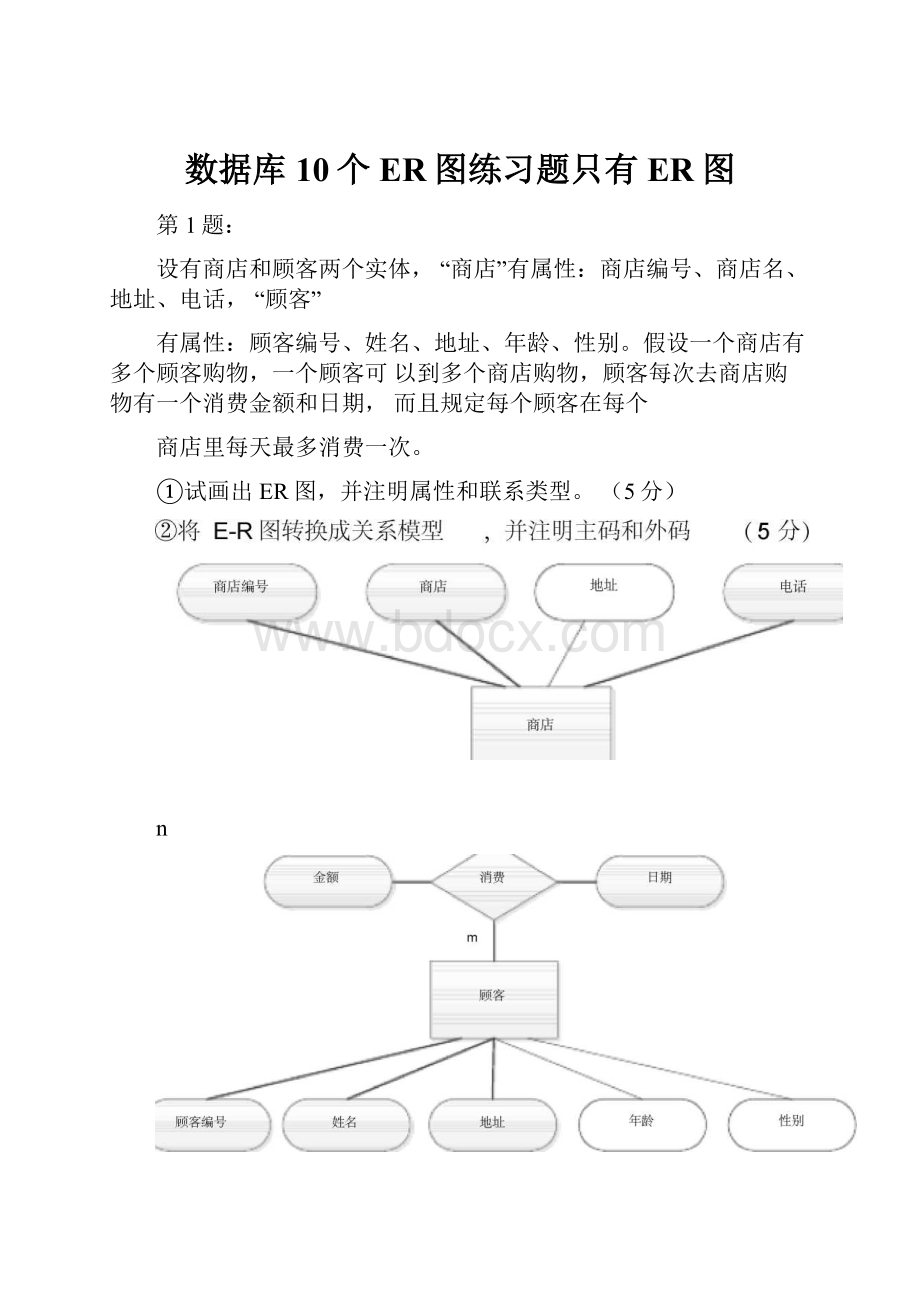 数据库10个ER图练习题只有ER图.docx