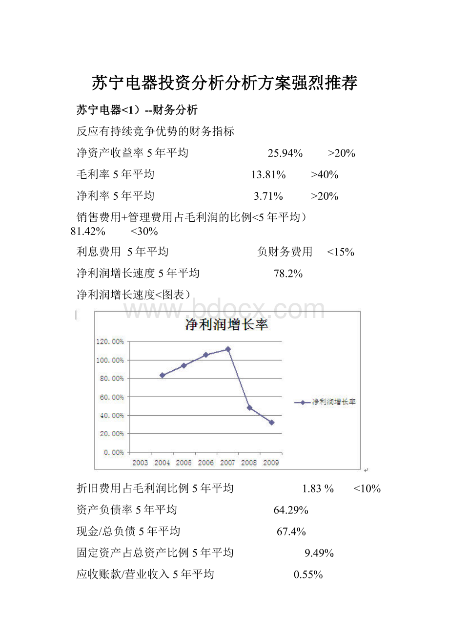 苏宁电器投资分析分析方案强烈推荐.docx