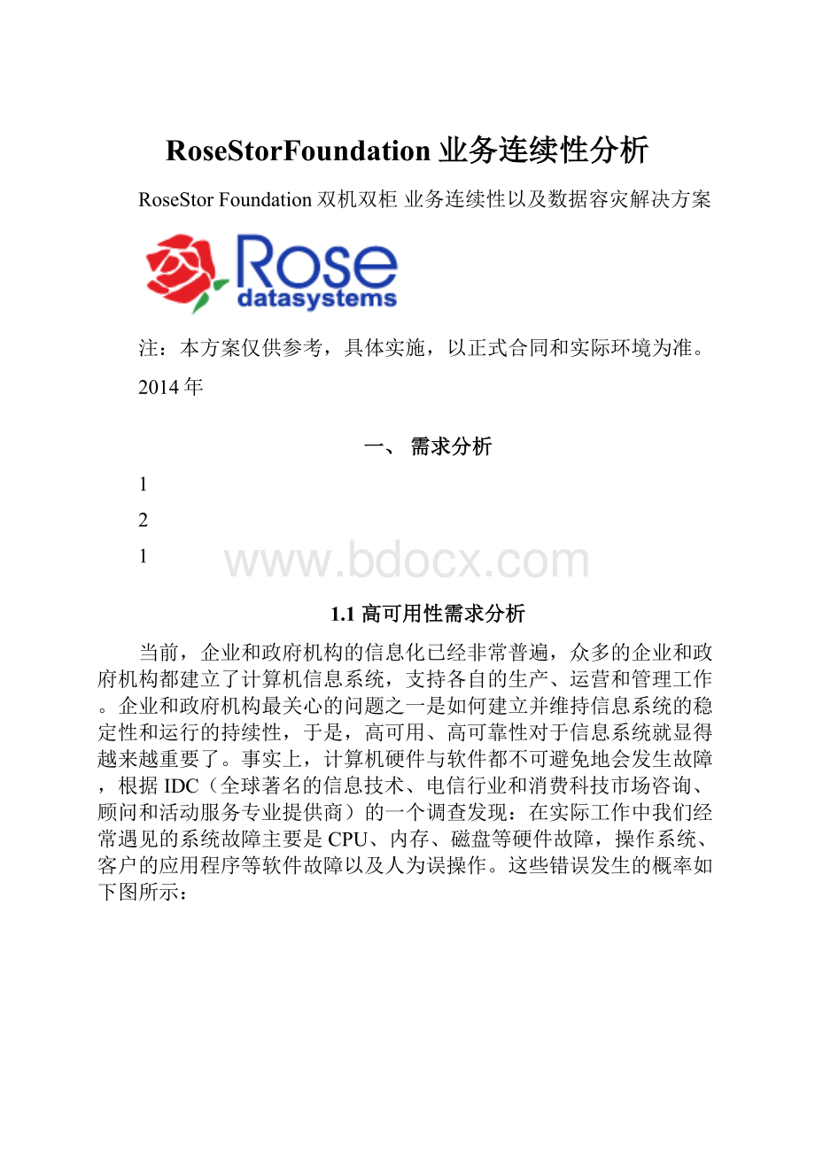 RoseStorFoundation业务连续性分析.docx_第1页