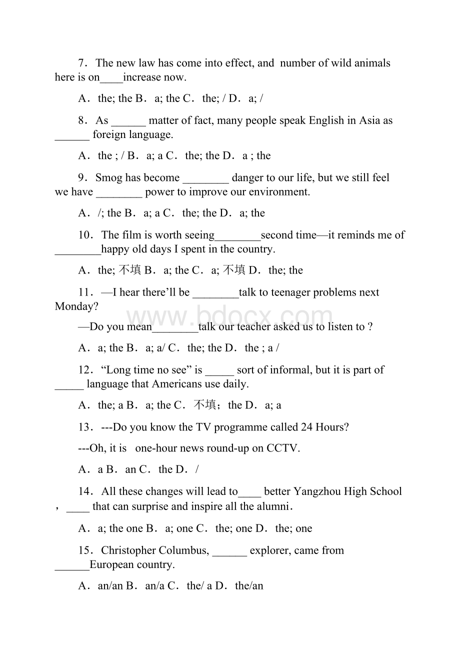 中考完整版英语冠词易错题汇总 含答案.docx_第2页