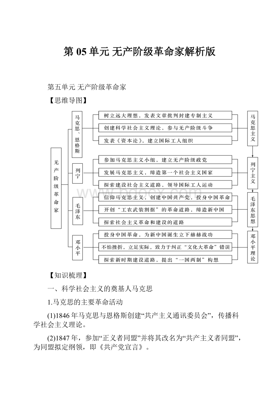 第05单元 无产阶级革命家解析版.docx_第1页