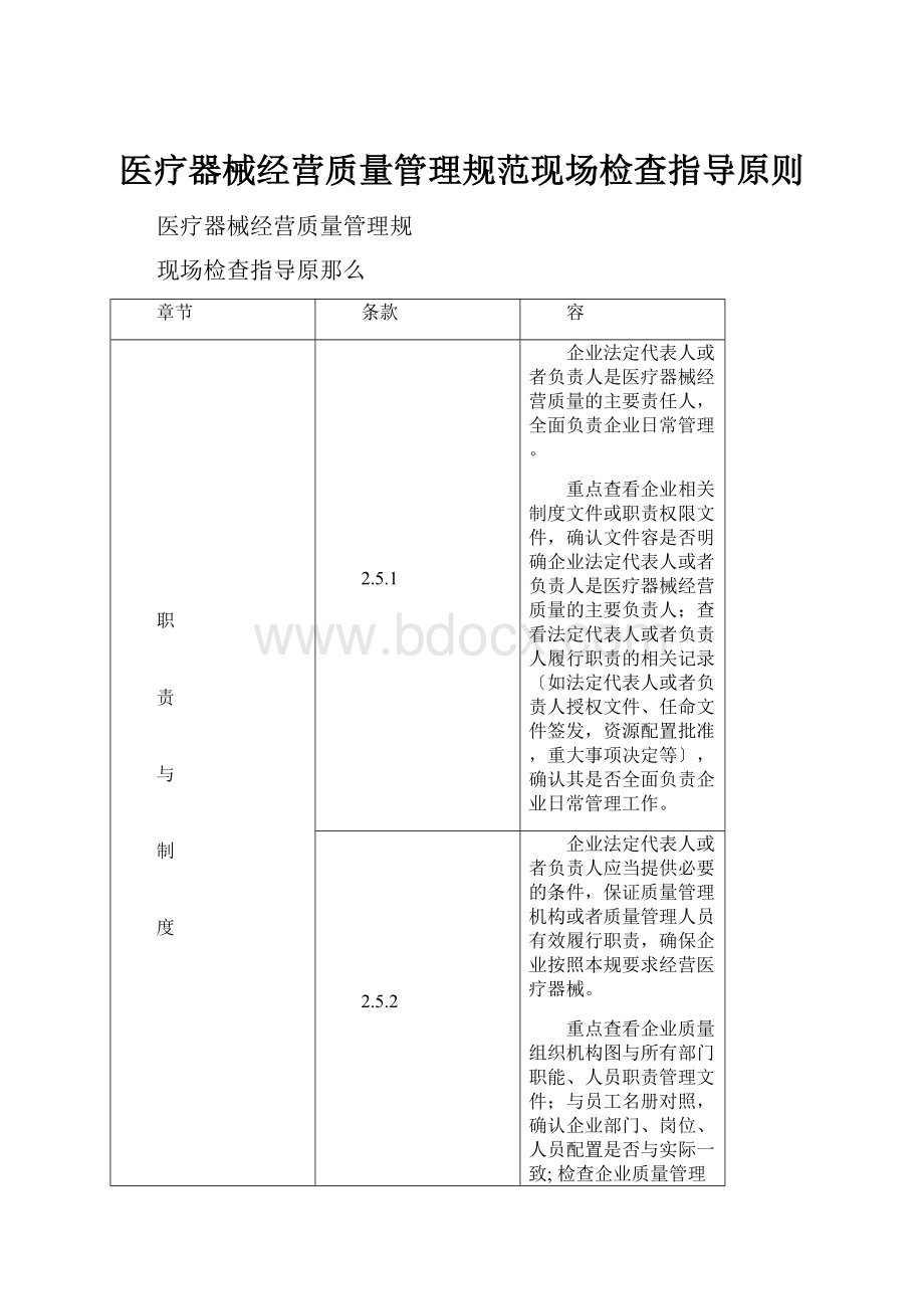 医疗器械经营质量管理规范现场检查指导原则.docx