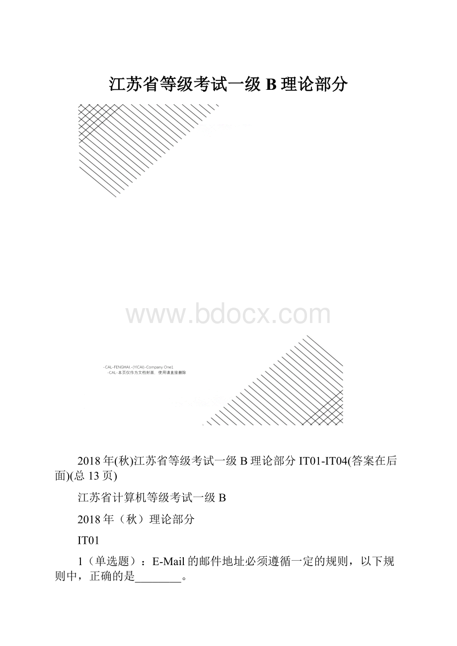 江苏省等级考试一级B理论部分.docx