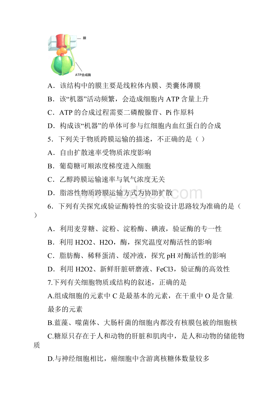 湖北省浠水县届高三生物上学期第一次月考试题.docx_第2页