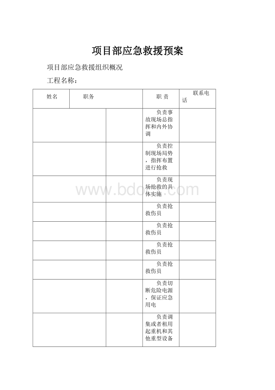 项目部应急救援预案.docx