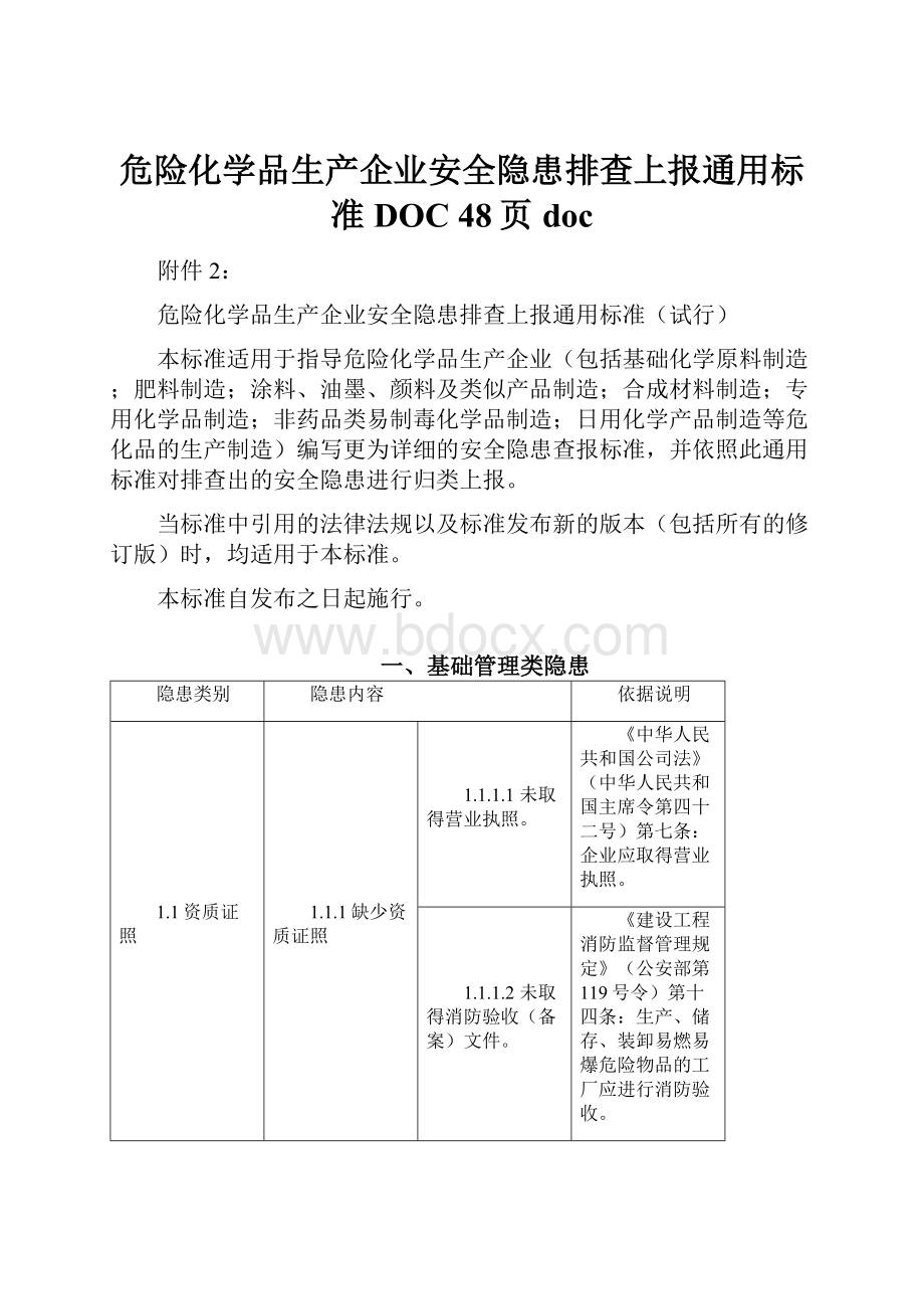 危险化学品生产企业安全隐患排查上报通用标准DOC 48页doc.docx