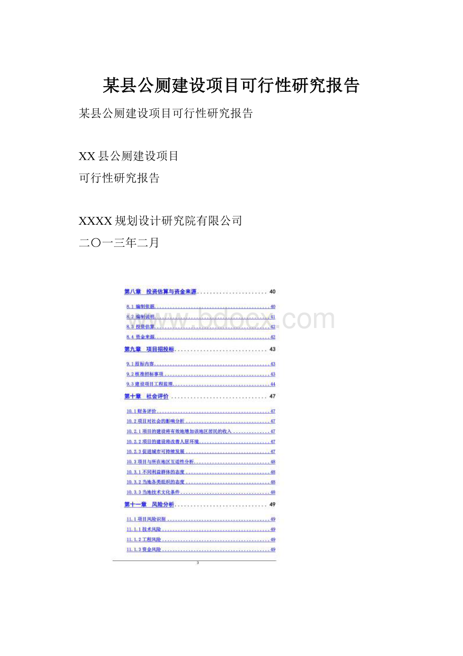 某县公厕建设项目可行性研究报告.docx