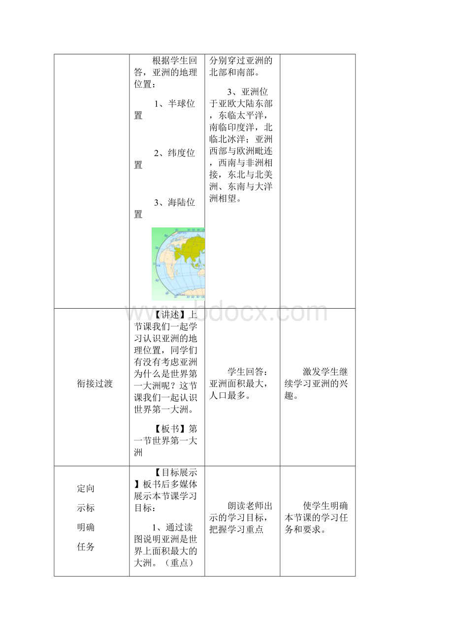 七年级地理下册61世界第一大洲教案新版商务星球版.docx_第2页