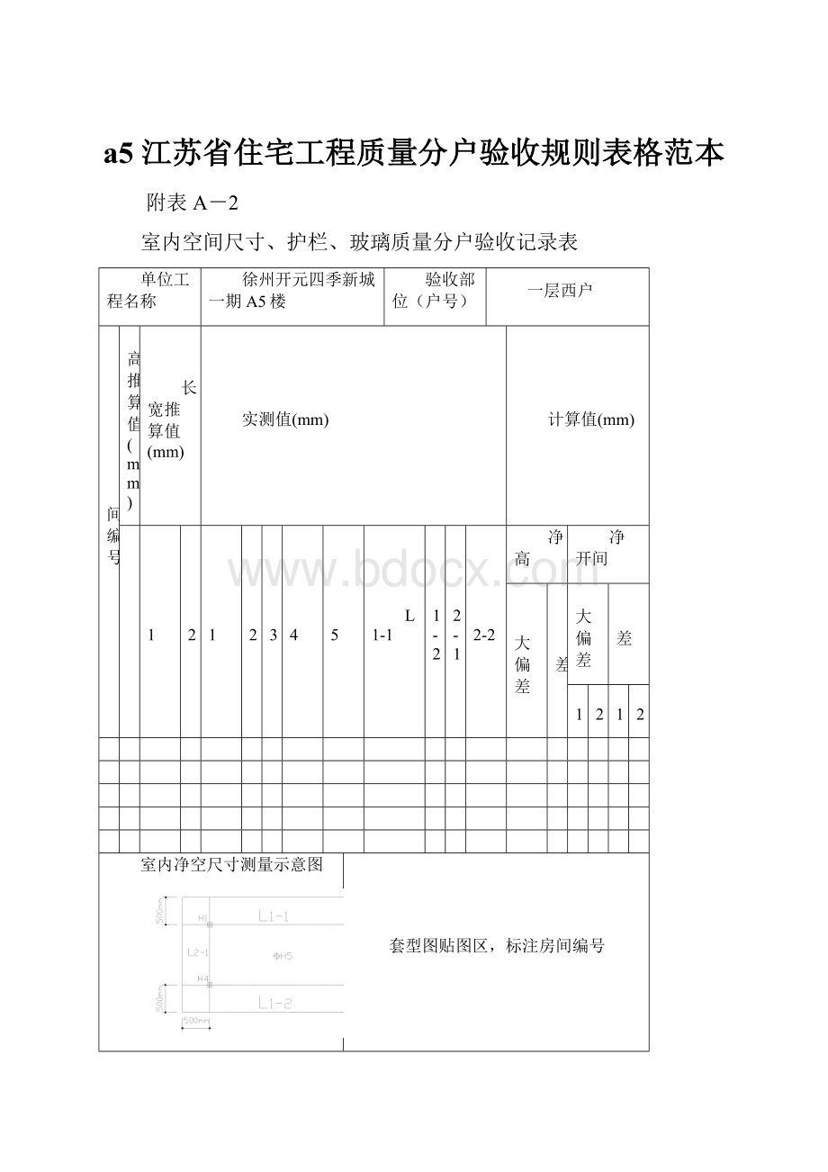 a5 江苏省住宅工程质量分户验收规则表格范本.docx